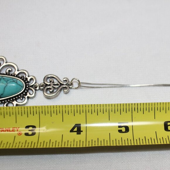 Silver and Turquoise Pendant on a Sterling Silver Necklace - Picture 14 of 14